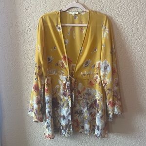 Floral Wrap Blouse
